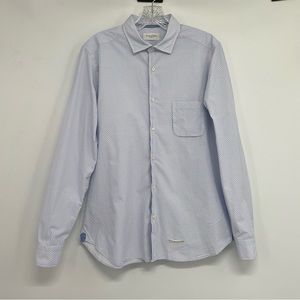 Tintoria Mattei 954 Men's Shirt size 40 Blue/White Long Sleeve Geometric